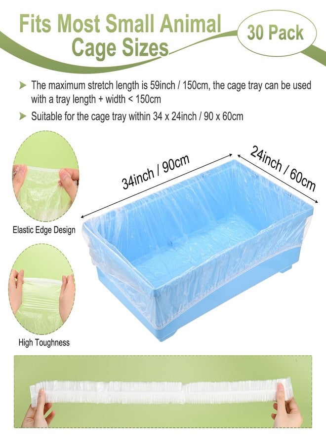 M METERXITY 30-Pack Disposable Cage Liner 35" x 24", Small Animal Clear Plastic Rabbit Bird Cage Liner Bag, Toilet Tray Replacement Universal Film ForParrot/Guinea Pig/Hamster Litter Box - Image 3